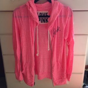 Pink zip up hoodie