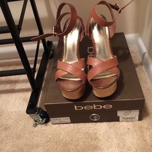 BeBe cross ankle heels