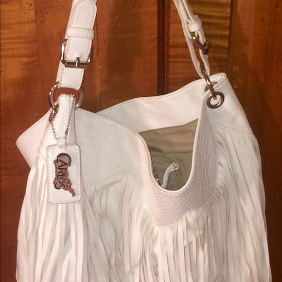 LIKE NEW Carlos Santana White Fringe Purse