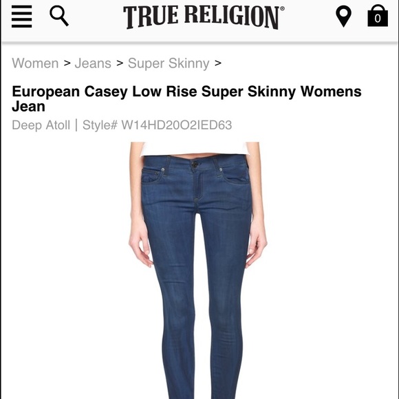 Brand new Low rise true religion jeans never worn