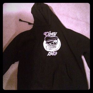 Obey- black skull hoodie