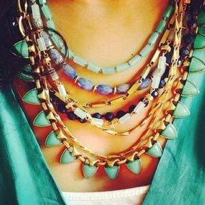 Stella & Dot Sutton Green Stone Necklace