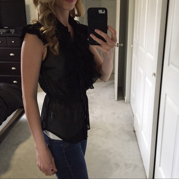 Sheer Ruffled Top - Picture 3 of 4