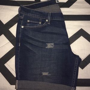 Levi's distressed denim blue shorts