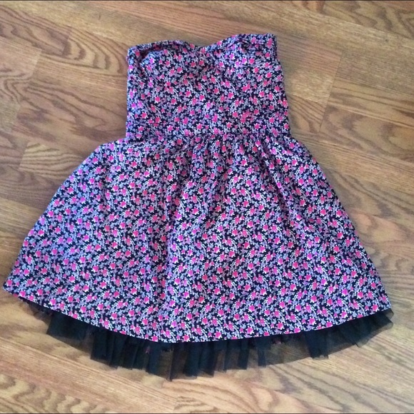 Strapless Black Poppy Sundress