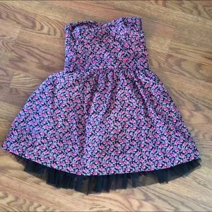 Strapless Black Poppy Sundress