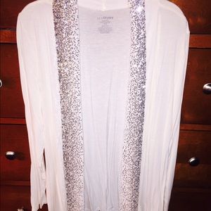 Plus Size Sequin Cardigan