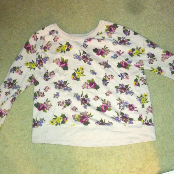 Long Sleeve Pale Pink Floral Tumblr Pastel Shirt
