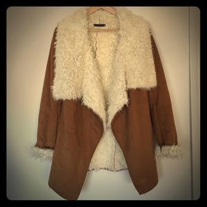 Brandy Melville faux suede and shearling jacket