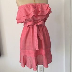 Summer Coral Strapless Dress! Size small