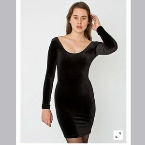 American Apparel Velvet long sleeve mini dress