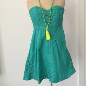 Teal strapless SPING- SUMMER dress! Size  xs