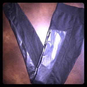 MaterialGirl Leather Side Leggings Size: XSMALL
