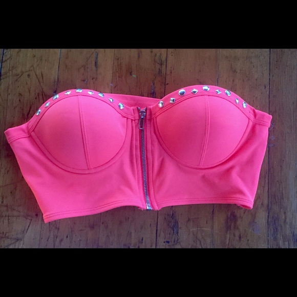 Hot pink LA HEARTS swim suit top