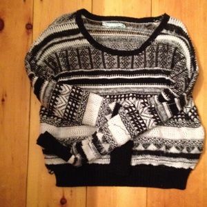 Black and white tribal sweater