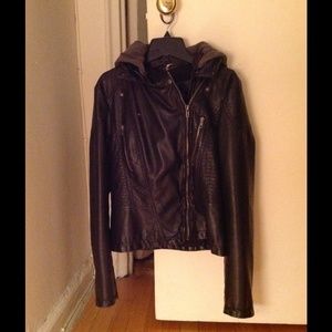 Free People vegan leather jacket sz 8