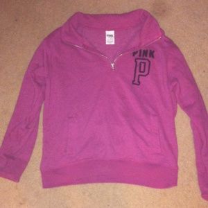 Victorias Secret Pink Half Zip Sweatshirt