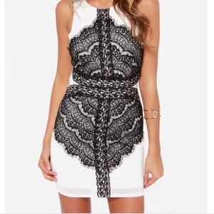 Ark & Co cocktail dress black & white open back M
