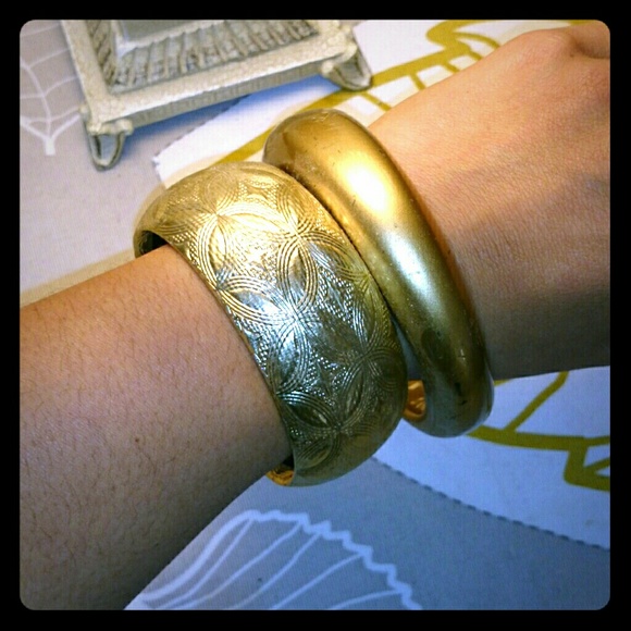 Gold Toned Big Bangles - Picture 1 of 2