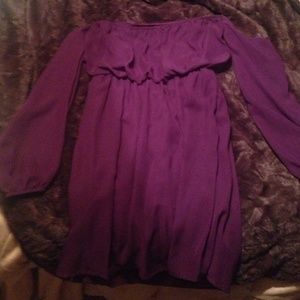 Dottie Couture plum off the shoulder dress