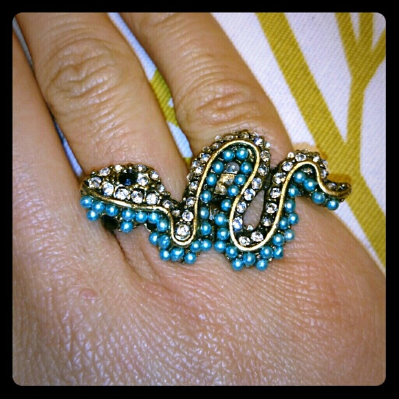 Crystal Studded Snake Ring - Picture 1 of 4
