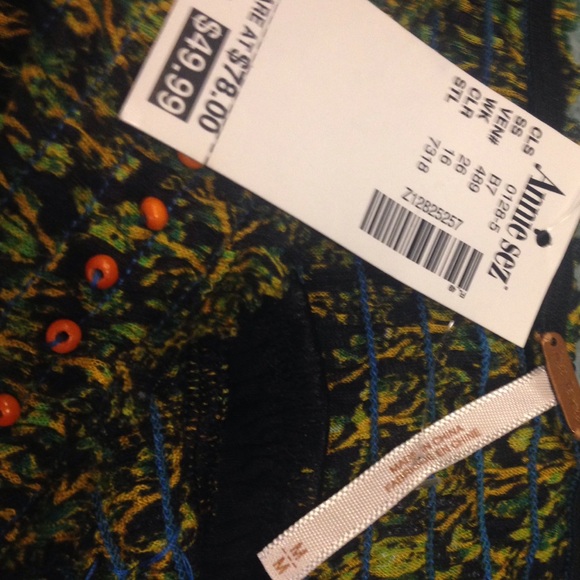 Free People blouses strapless/ pretty fabric top M - Picture 4 of 4