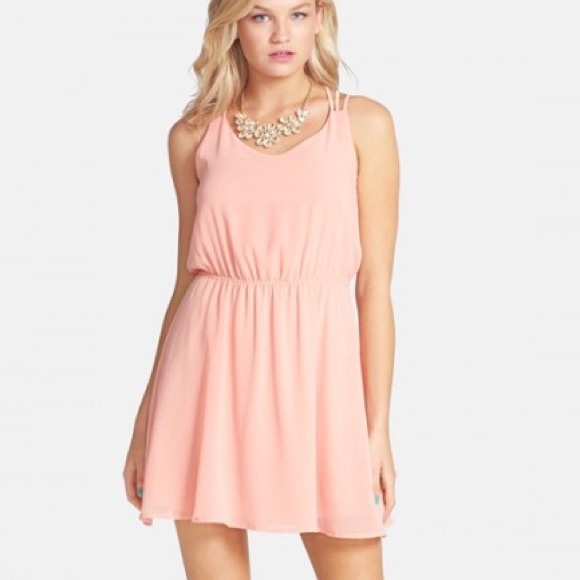 Peach Double Strap Dress