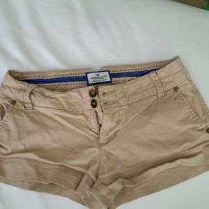 Tan American eagle short shorts