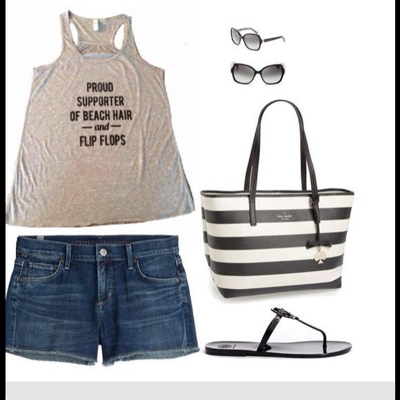 Tops - Proud Supporter of Beach Hair & flip flops tank