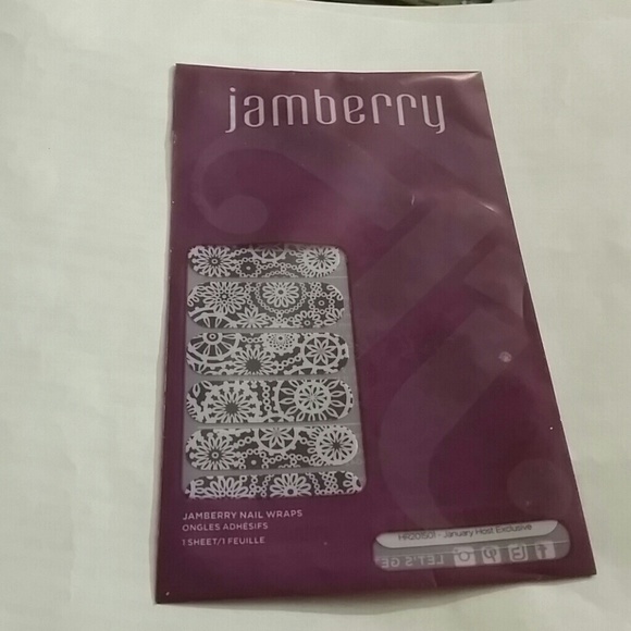 Jamberry Nail Wraps Purple with White Flowers.
