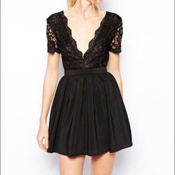 ASOS little black dress, v neck