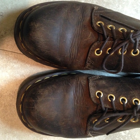 brown Dr Marten ankle lace ups