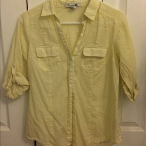 FOREVER 21 Yellow Button Up
