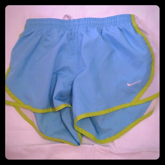 Blue and green Nike shorts