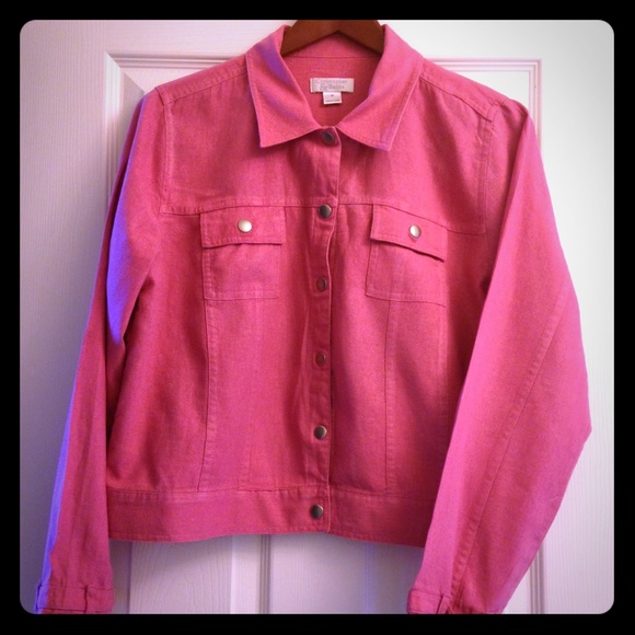 Pink linen jacket (jean jacket style)