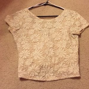 Floral pattern beige Crop Top
