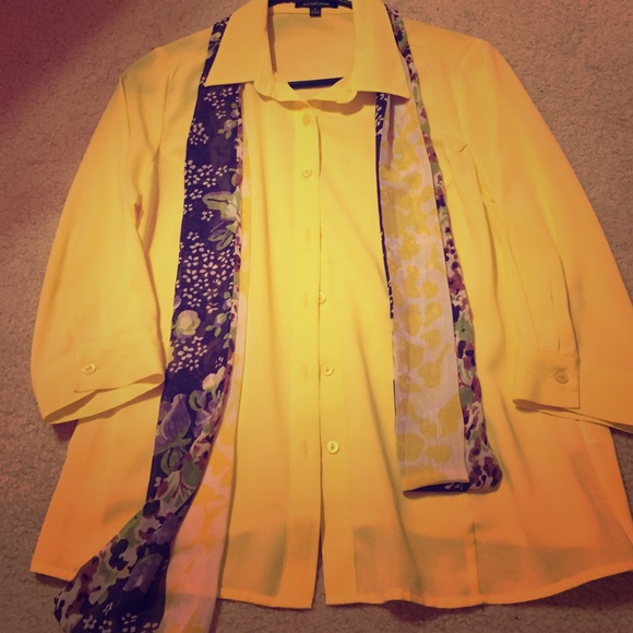 Yellow Top with Matching Scarf!