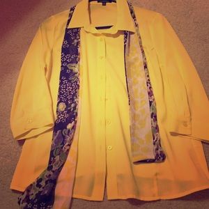 Yellow Top with Matching Scarf!
