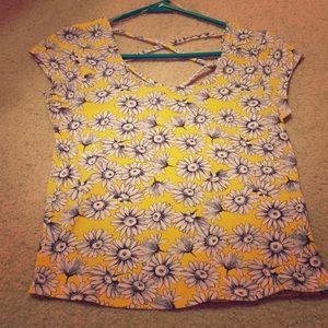 Yellow Floral Crop Top