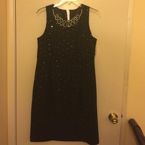 Black tweed sequin dress