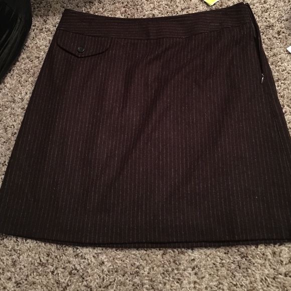 brown striped mini skirt