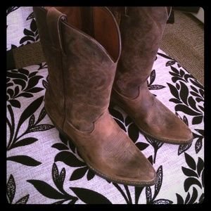 Distressed Leather Cowgirl Boots