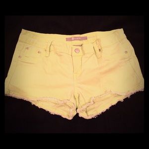 Tractor neon denim shorts