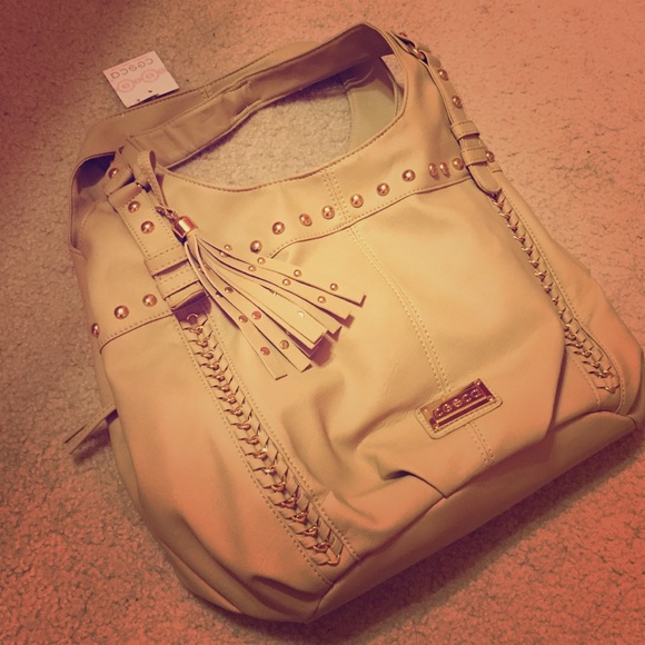 Beige Gold Detailed Purse