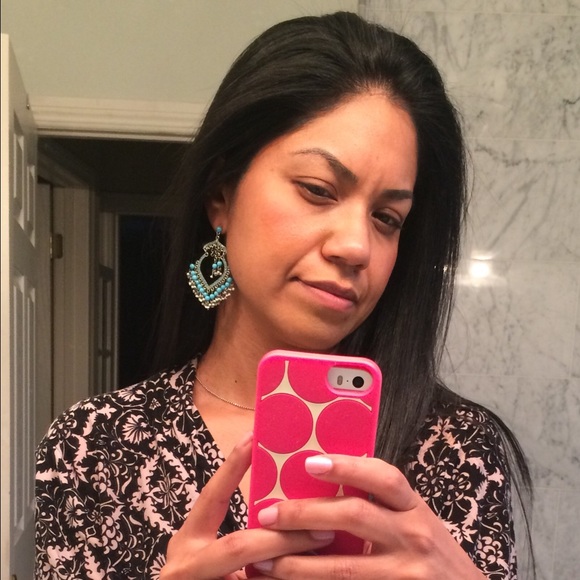 Turquoise dangling earrings - Picture 2 of 2