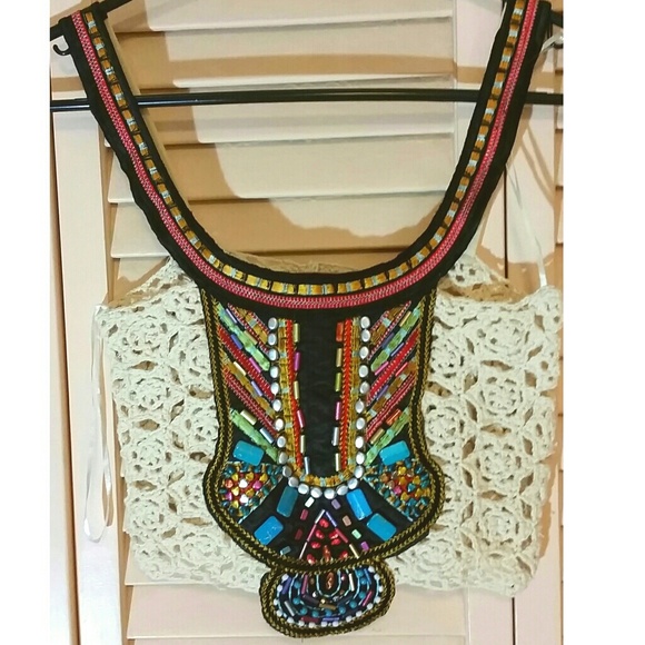 Embellished crop top