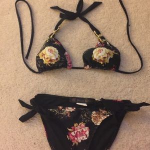 Vegas royalty black floral bikini