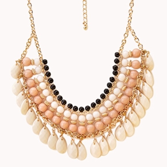 Forever 21 Worldly Beaded Bib Necklace