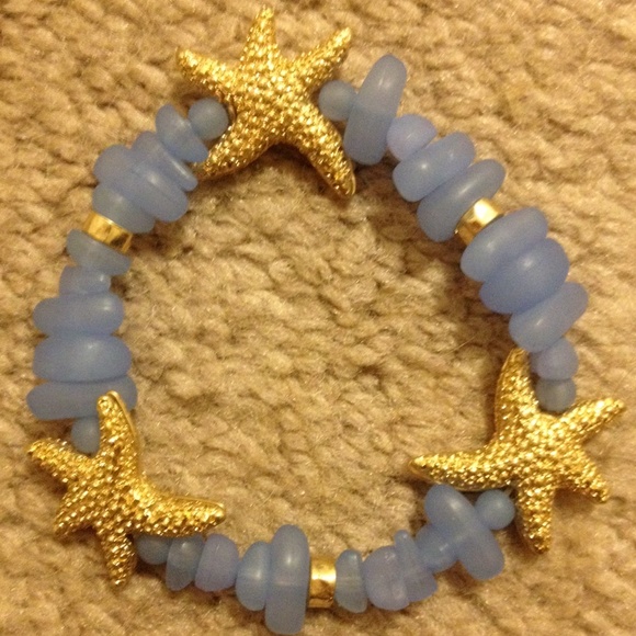 SOLD! Handmade- blue starfish bracelet - Picture 3 of 4