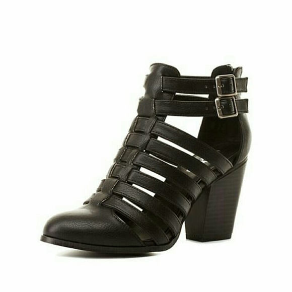 Strappy Chunky Heel Booties